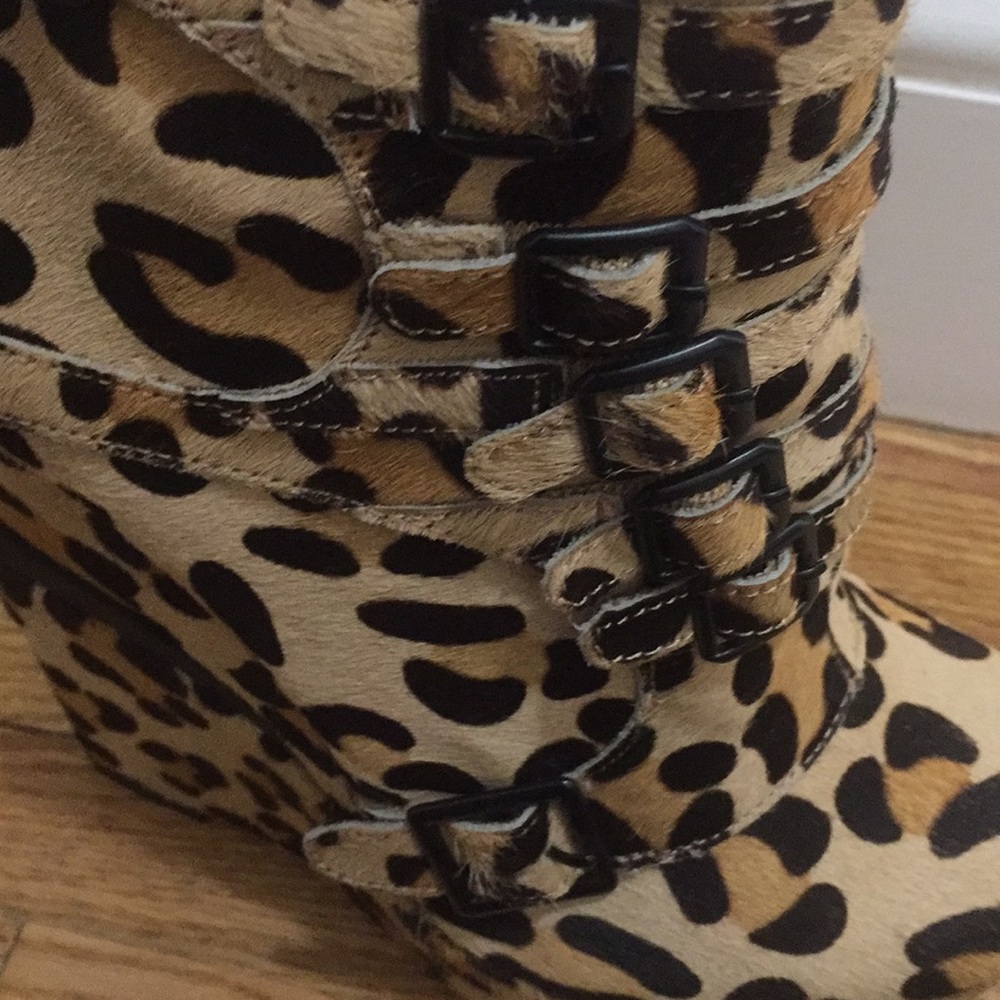 Michael Antonio Leopard Print Platform Booties - image 7